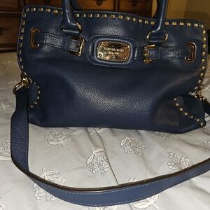 Michael Kors Navy Blue Leather  Bag